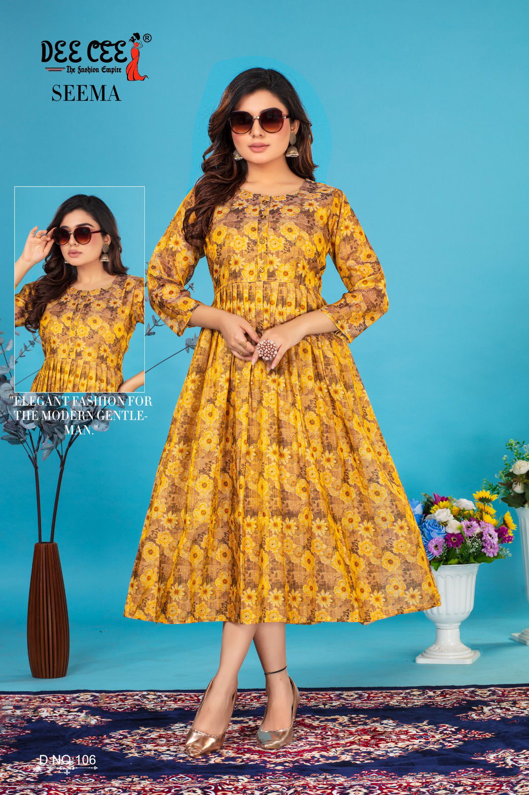 Seema By Deecee Long Ghera Silk Digital Printed Kurtis Wholesale Clothing Suppliers In India